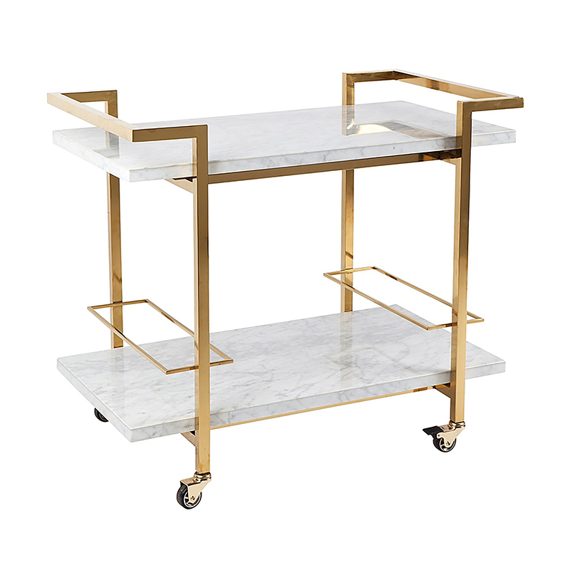 Franklin Drinks Trolley, White/Gold
