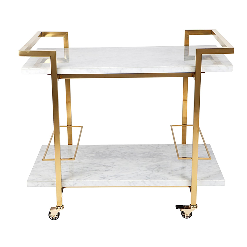 Franklin Drinks Trolley, White/Gold