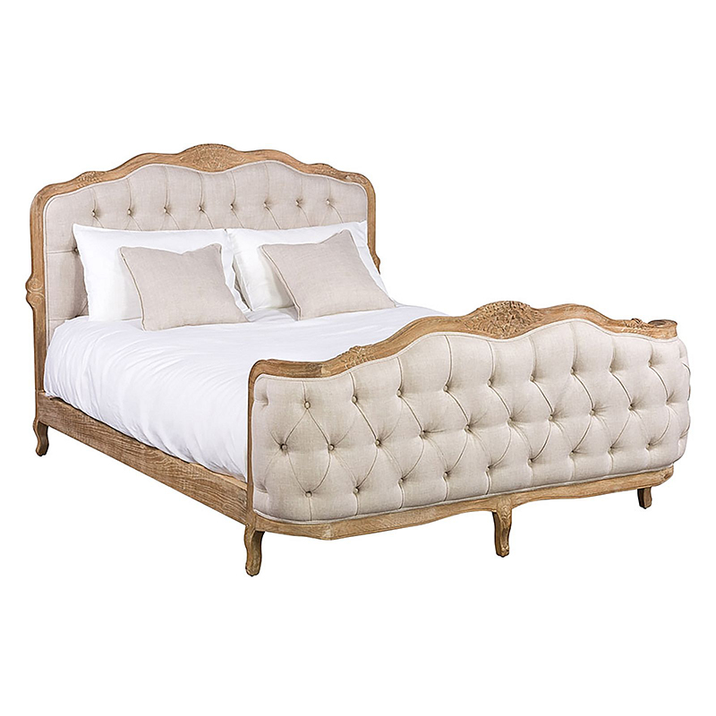 Corbeille Tufted Queen Bed, French Linen