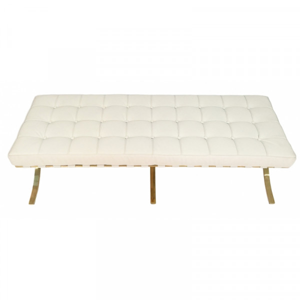European style bed foot white top leather stool