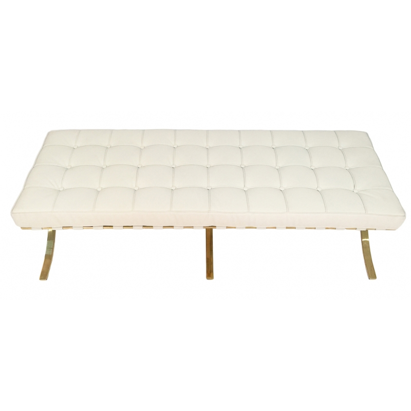 European style bed foot white top leather stool