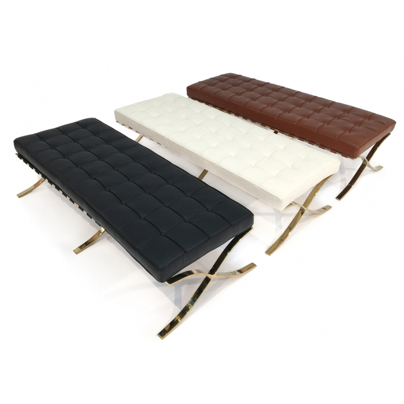 European style bed foot white top leather stool