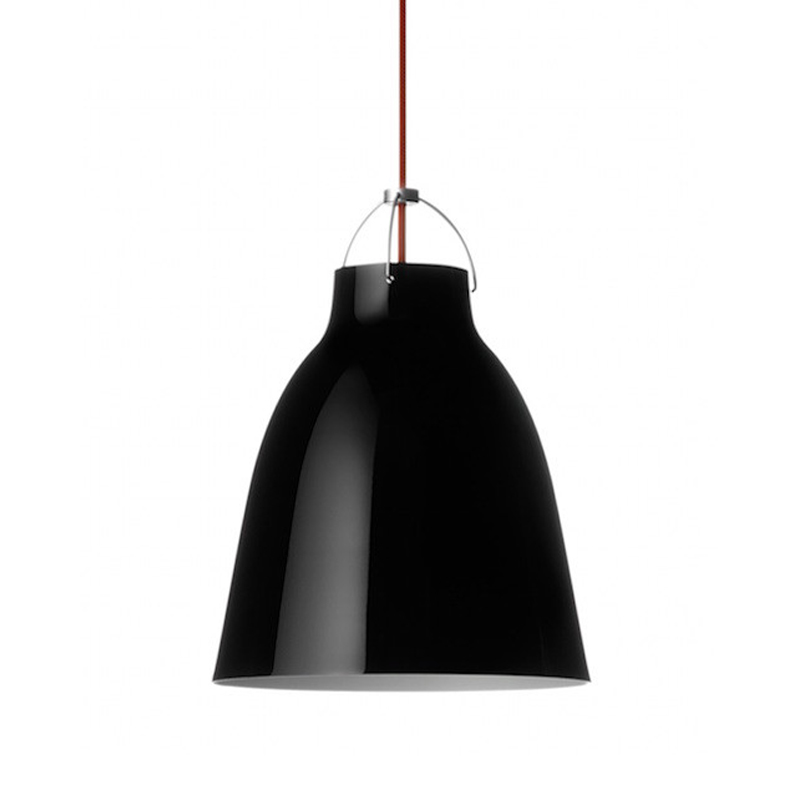Black high-gloss lacquered steel chandelier