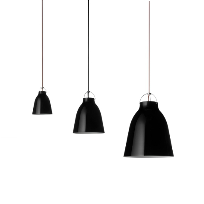 Black high-gloss lacquered steel chandelier